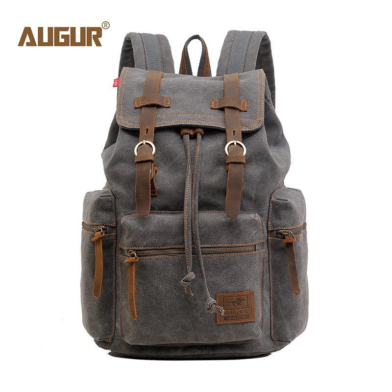 2018 AUGUR de moda de los hombres Mochila Vintage de lona Mochila femenina de los hombres bolsas de viaje de gran capacidad portátil Mochila hombre cosméticos 2018 AUGUR de moda de los hombres Mochila Vintage de lona Mochila femenina de los hombres bolsas de viaje de gran capacidad portátil Mochila hombre cosméticos