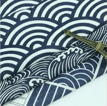

150x100cm Wave Japanese Twill Cotton Fabric for Cushion Curtain patchwork a metro sofa upholstery fabric