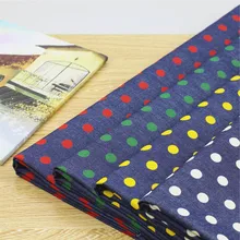 50*145 см летняя тонкая мягкая Потертая джинсовая ткань для одежды с принтом в горошек, одежда для малышей, рубашка, ткань