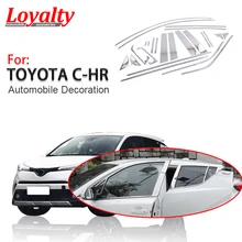 Лояльность для Toyota C-HR CHR окна яркие блестки Литье отделка из нержавеющей стали авто Стайлинг Аксессуары
