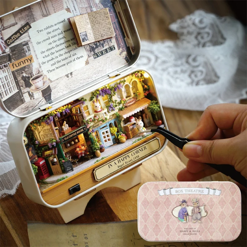 Doll Houses Wooden DIY Doll House Miniature Box Theater 3D Dollhouses Kits Model Warm LED Light Kids Christmas Gift Doll Houses Wooden DIY Doll House Miniature Box Theater 3D Dollhouses Kits Model Warm LED Light Kids Christmas Gift