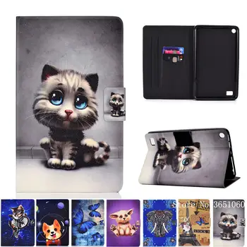 

Cute Cat Case For Amazon Kindle Fire 7 2017 5th 7th Generation tablet Cover For Fire 7 2015 Funda Silicone PU Leather Stand Skin