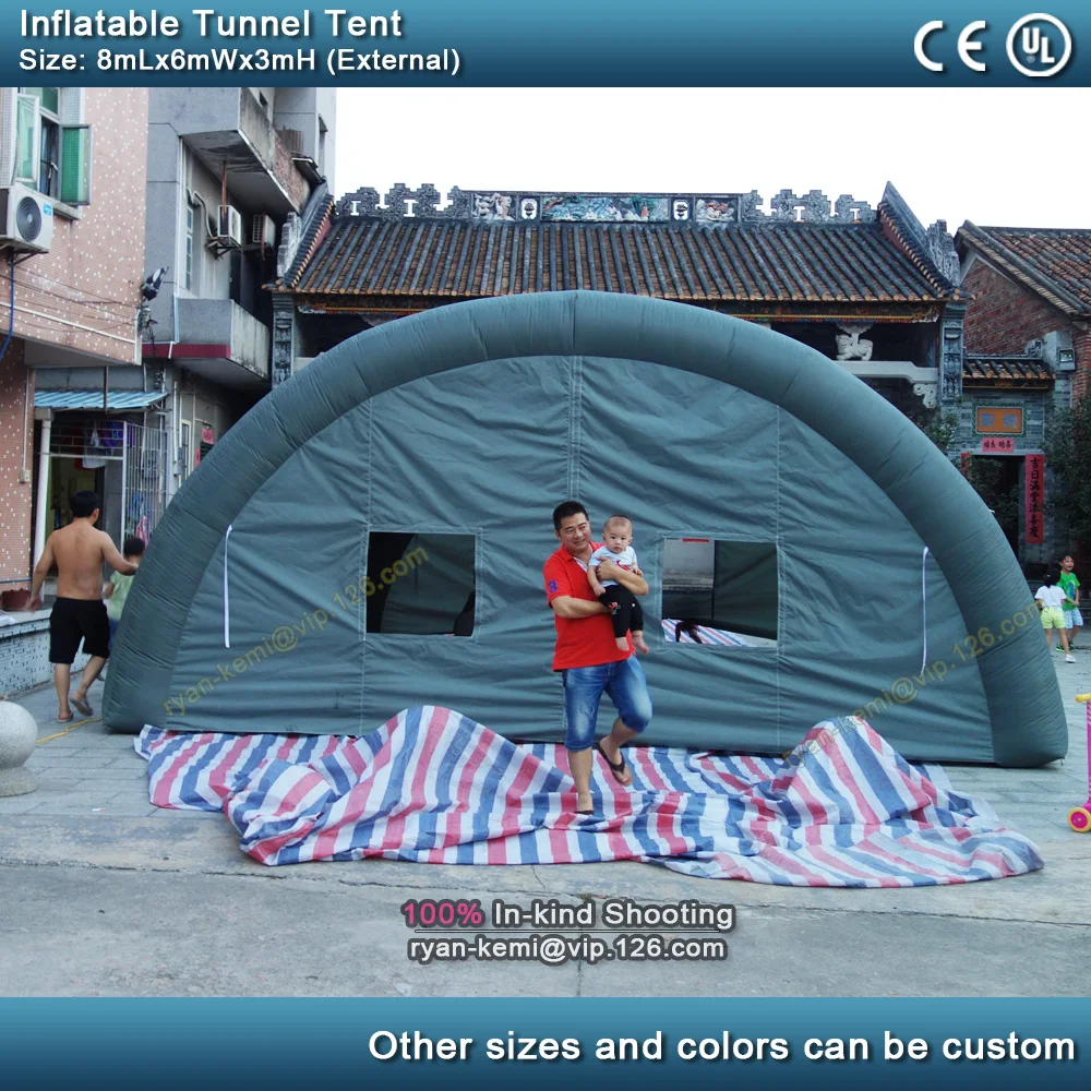 8x6x3m inflatable football sports tunnel tent outdoor inflatable cover marquee inflatable garage play film cinema movie tent