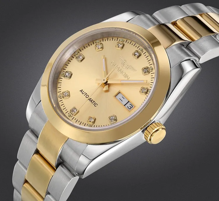 GUANQIN Watch Men Date Water Resistant Automatic Self-Wind Mechanical Wristwatches Luxury Man Watch 2017 Small Men's Watches (1)