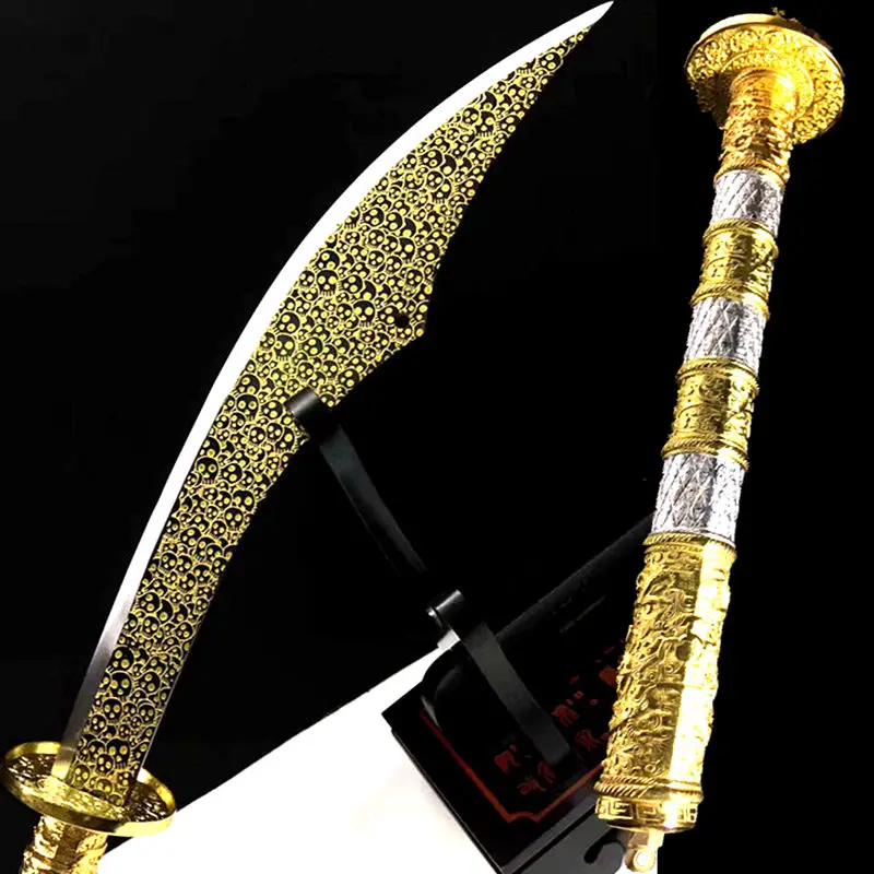 Ручная работа Китайский кунг фу меч сабель WuShu Da Dao t1095из углеродистой стали позолоченный Клинок Острый открытый боевой нож|Мечи| | АлиЭкспресс