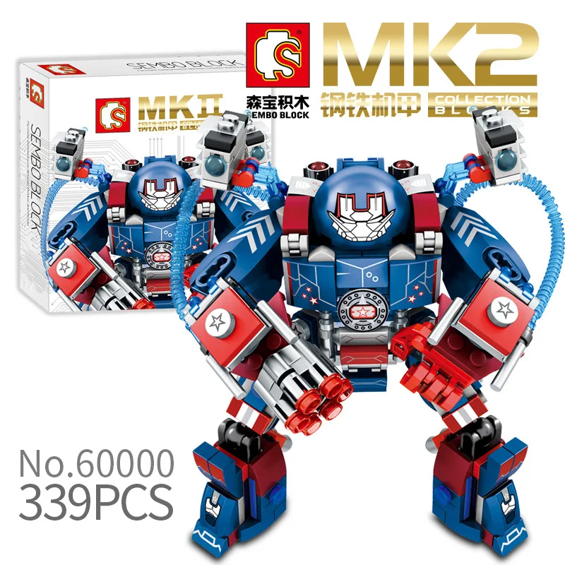 

New MK2 Anti-Hulk Armor Captain American Robot Moc Building Block Brick Educational Serie Action Toys for kid DIY