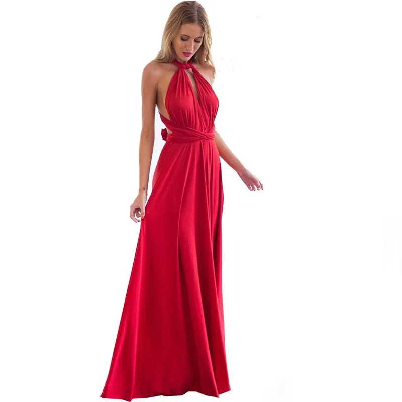2019 Summer Sexy Backless Wrap Bandage Red Maxi Dresses for Women High Weist Femme Party Bridesmaids Dresses Woman Party Night 2019 Summer Sexy Backless Wrap Bandage Red Maxi Dresses for Women High Weist Femme Party Bridesmaids Dresses Woman Party Night