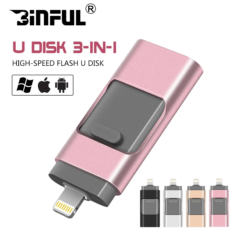 iOS11 Lightning OTG Flash Drive 8GB 16GB 32GB 64GB 128GB For iOS and USB For PC For Tablet OTG