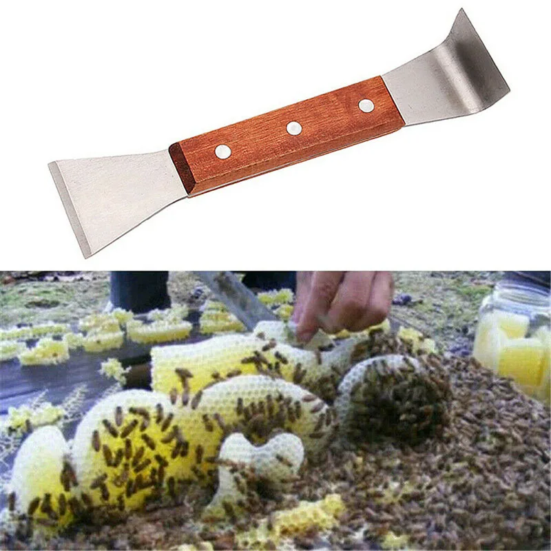 

HOT Honey Fork Scraper Stainless Steel Bee Hive Uncapping Shovel Beekeeping Tool TI99