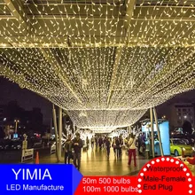 50m 100m LED String Fairy Lights New Year Christmas lights Outdoor Holiday Garlands Guirlande Party Garden Wedding Decorations led string lights 100m 800leds holiday light outdoor decor lamp for party wedding garden christmas fairy