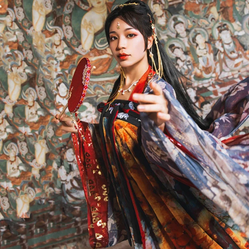 Костюм для китайских танцев красный Hanfu для женщин Традиционная сценическая одежда народное платье одежда для восточных выступлений карнавальный наряд DC2348