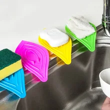 300 шт./партия, мыльница со стоком и чистым мылом, кухонный держатель губок на раковине