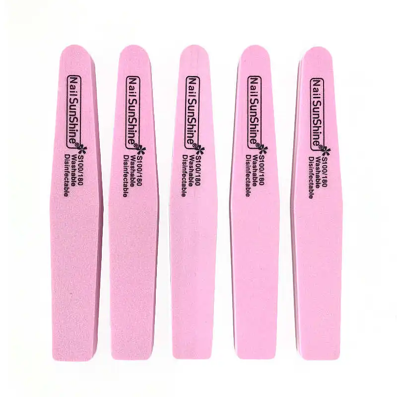 10 шт./лот пилочки для ногтей цветные 100/180 губки моющиеся для ногтей Солнечный лак шлифовальный буфер аксессуары для маникюра Инструменты - Цвет: Pink