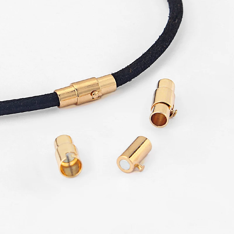 10sets Antique Gold Strong Round Clasps Fit 4mm Round Leather