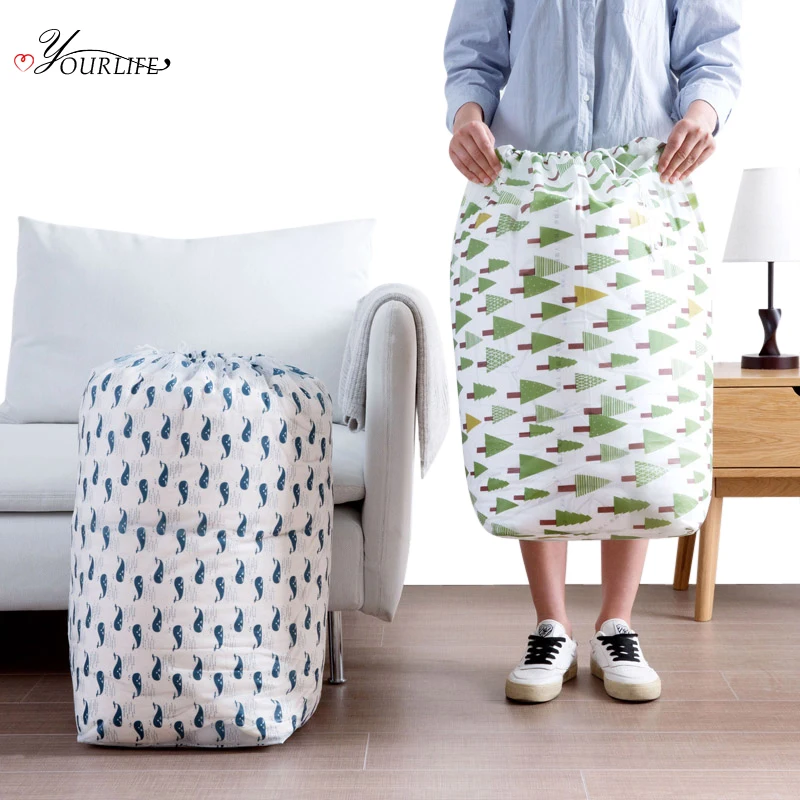 

OYOURLIFE Drawstring Damp-proof Clothes Storage Bag Wardrobe Drawstring Organize Bag Quilt Toy Sundries Storage Organiser