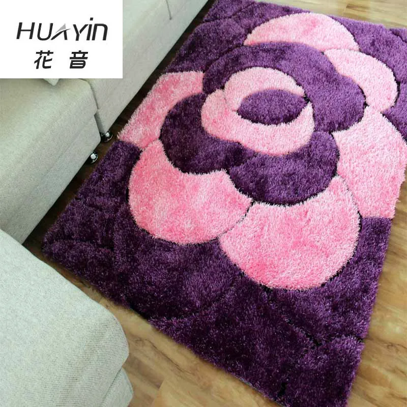 

Purple Flower Carpet Rugs 3D Coffee Table Carpet Living Room Bedroom Carpet Rectangular Full Shop