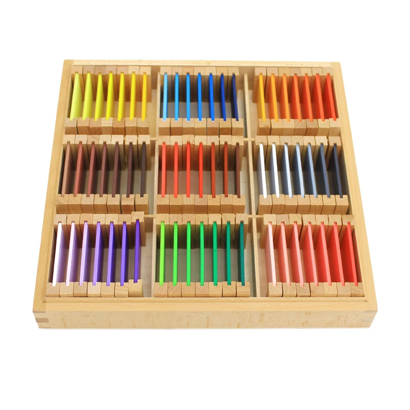 

Montessori Material Color Card Kid Color Sensor Early Learning Teaching Aids Sensory Puzzle Building Block Swatches Wooden Toy