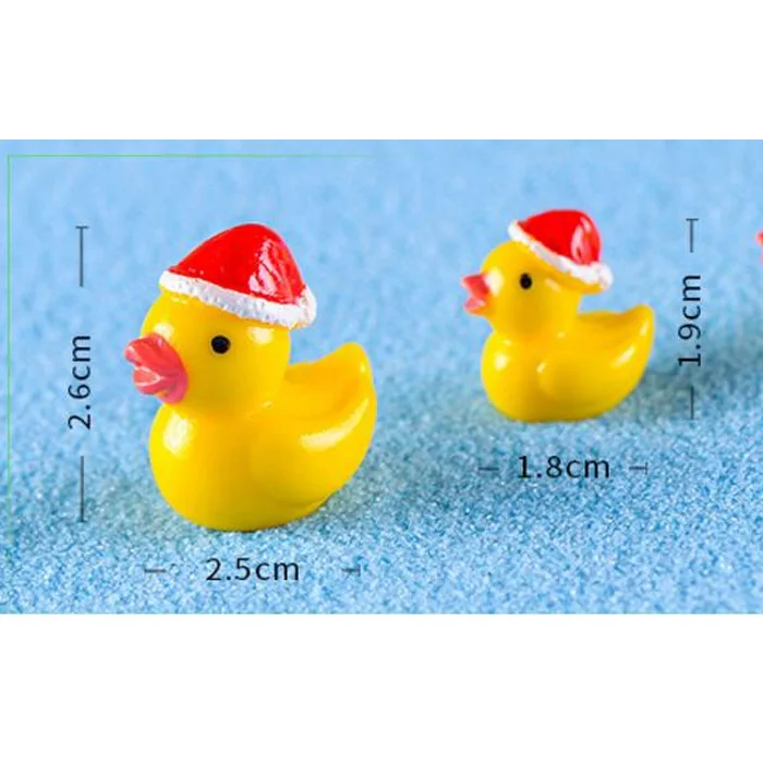 2pcs Christmas Duck Рождественский снеговик миниатюрная фигурка домашний декоративный волшебный сад Мультяшные животные статуя украшения для бонсай Смола Ремесленная Подарочная игрушка - Цвет: 2pcs Christmas Duck