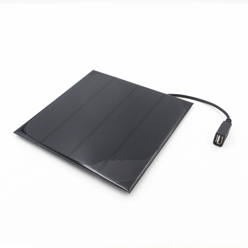 

Solar Panel Charger 4.5W 6V with USB Port 30cm cable Monocrystalline Solar Cell DIY Charge Battery 5V USB output 6VDC