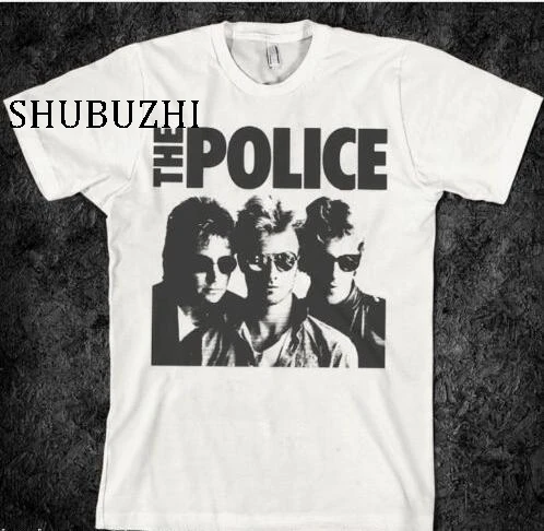 

mens black tee-shirt summer style tops vintage music, the police t shirt, band, uk, , british t shirts free shipping
