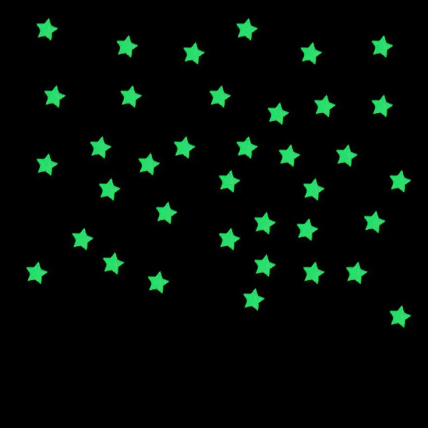 

NEW 100PCS Kids Bedroom Fluorescent Glow In The Dark Blue Stars Wall Stickers 0710