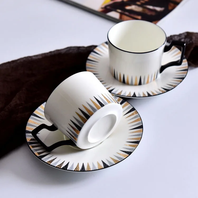 Модный американский стиль, современный дизайн, чайный набор для кофе, чашка и блюдце, геометрическая форма, для бизнес-подарка, для ресторана, использования, 200 мл