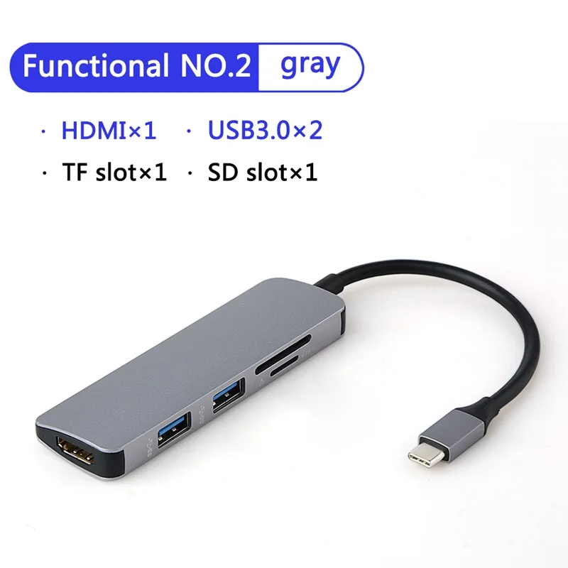 5 в 1 USB C концентратор USB-C к HDMI Micro SD/TF кард-ридер адаптер для MacBook samsung Galaxy S9/S8 huawei P20 Pro type C USB 3,0 концентратор