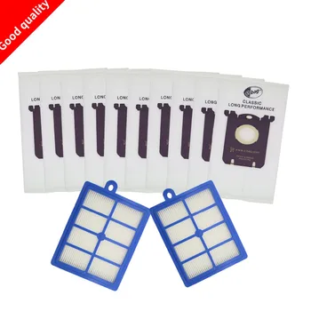 

12pcs/set Free Shipping 2 hepa filter 10pcs Dust Bags for Electrolux Vacuum Cleaner filter for electrolux hepa filter and S-BAG