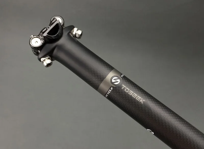 TOSEEK 3K carbon seat post Boxed genuine 27.2//30.8//31.6X350//400 grey matt 240g