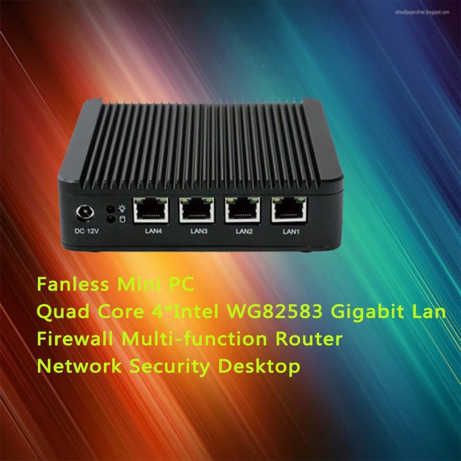  J1900 Quad Core 4*Intel WG82583 Gigabit Lan Firewall Multi-function Router Network Security Desktop Fanless Mini PC  