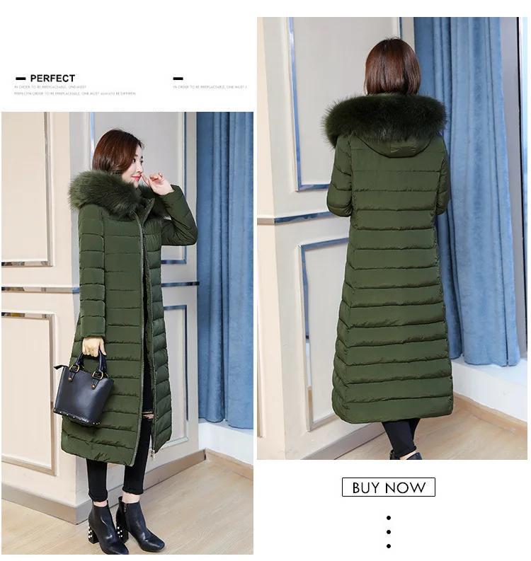 Women popular new women long over-the-knee heavy cotton-padded jacket fashionable with thick coat