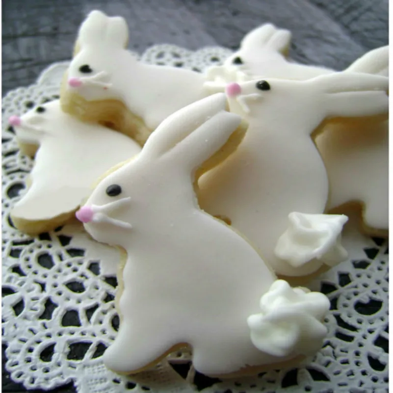 KENIAO Spring Easter Rabbit Cookie Cutter 7.8*12.4cm Woodland Animal Biscuit Fondant Bread Sandwich Stainless Steel Cooki Mold