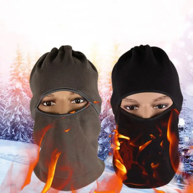 

5 in 1 Polar Fleece Unisex Winter Thermal Cycling Ring Scarve Warmer MTB Bike Full Face Mask Bicycle Hat Snood Hy