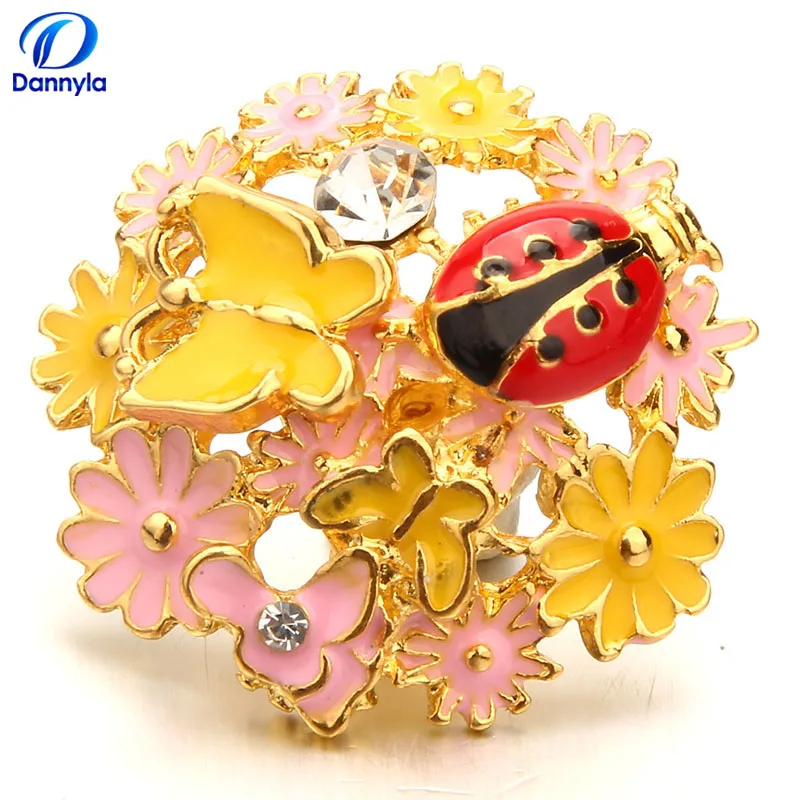 Beautiful Flower Metal Snaps Wholesale Ladybug Diy Snap Charms Jewelry LSSN727 | Украшения и аксессуары