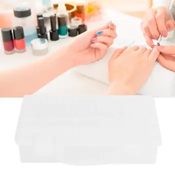 

Nail Chart Portable Dustproof Nail Manicure Storage Organizer Box Container with Handle Nail Display S