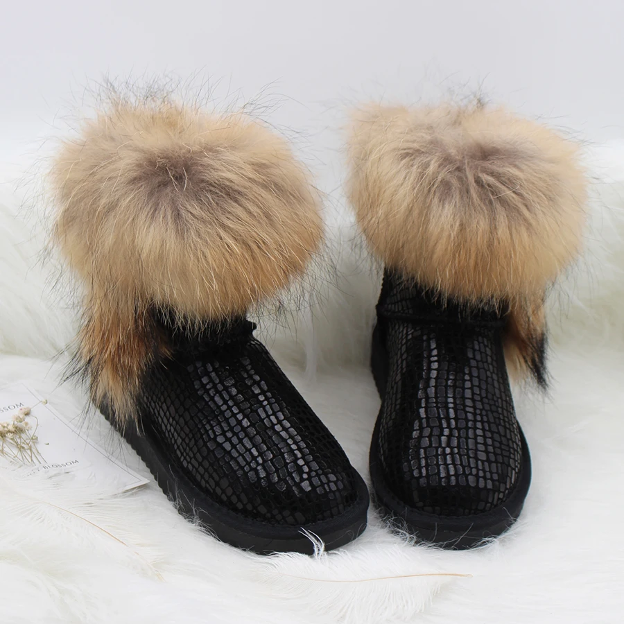 designer fur snow boots