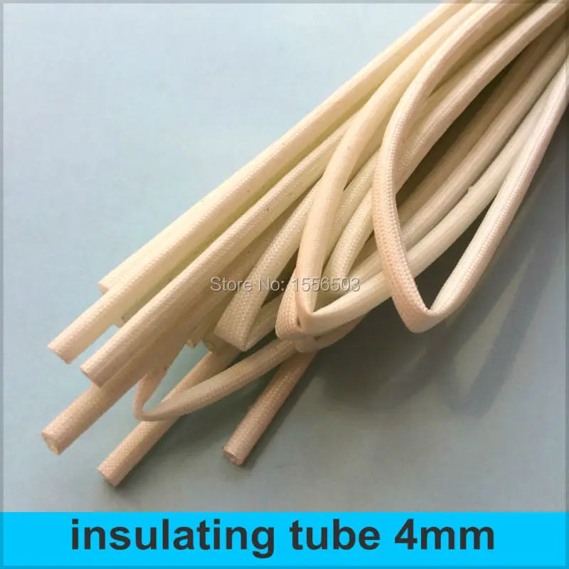 2 meters Insulating tube Cable Sleeves 4mm Fiberglass tubing high temp