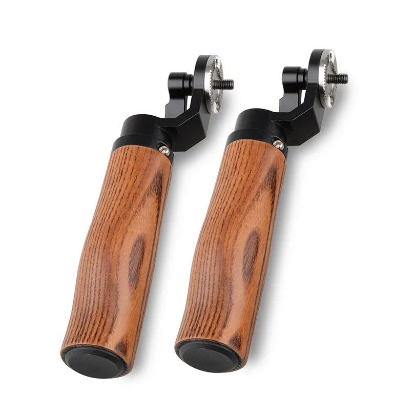 CAMVATE Wooden Camera Handle Left Right DSLR Rig Shoulder Mount Grip