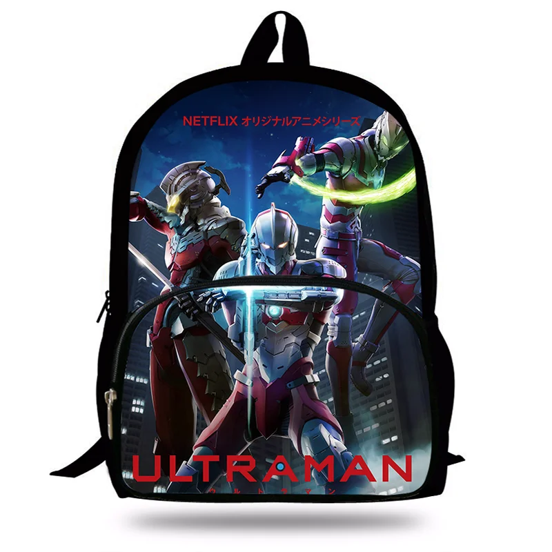 

2019 16-inch Mochila School Backpack Movie Ultraman Printing Children School Bags Boys Teenage Laptop Backpacks