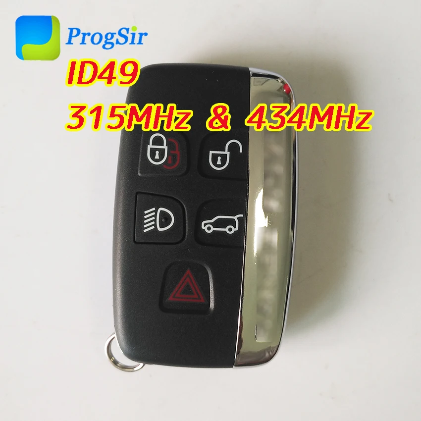 

5 Button 315MHz 434 Mhz Smart Keyless Go Proximity Remote Control Key for Land Rover with HiTag Pro ID49 Chip