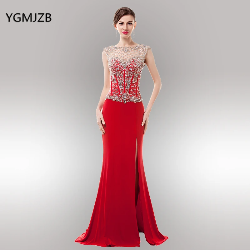 long red dress with side split