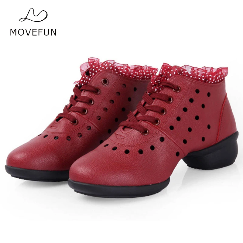 Movefun/Женские Дышащие Танцевальные Кроссовки в горошек женские танцевальные