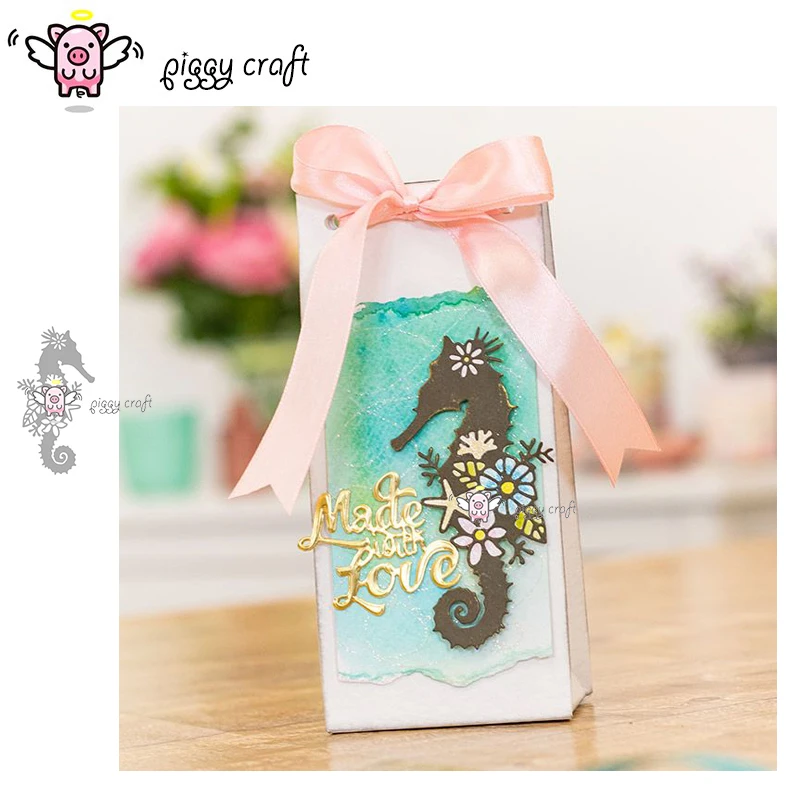 

Piggy Craft metal cutting dies cut die mold 2019 New Flower seahorse Scrapbook paper craft knife mould blade punch stencils dies