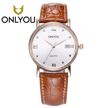 ONLYOU Women Watches For Chinese Brand Fashion Men’s Watch Leather Wristwatch Date Display Waterproof Clock Femmes Horloge