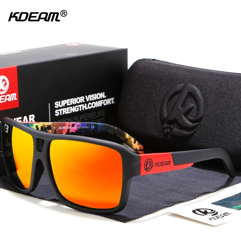 Jam Style Polarized Sunglasses Men Sports Eyewear Brand KDEAM Super Quality Sun Glasses Function Include Full Package