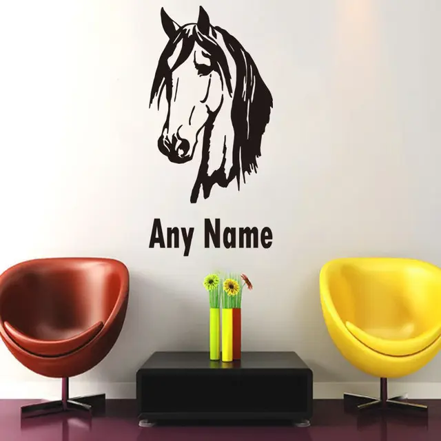 Testa di cavallo wall stickers personalizzati qualsiasi nome del ... Wall stickers personalizzati