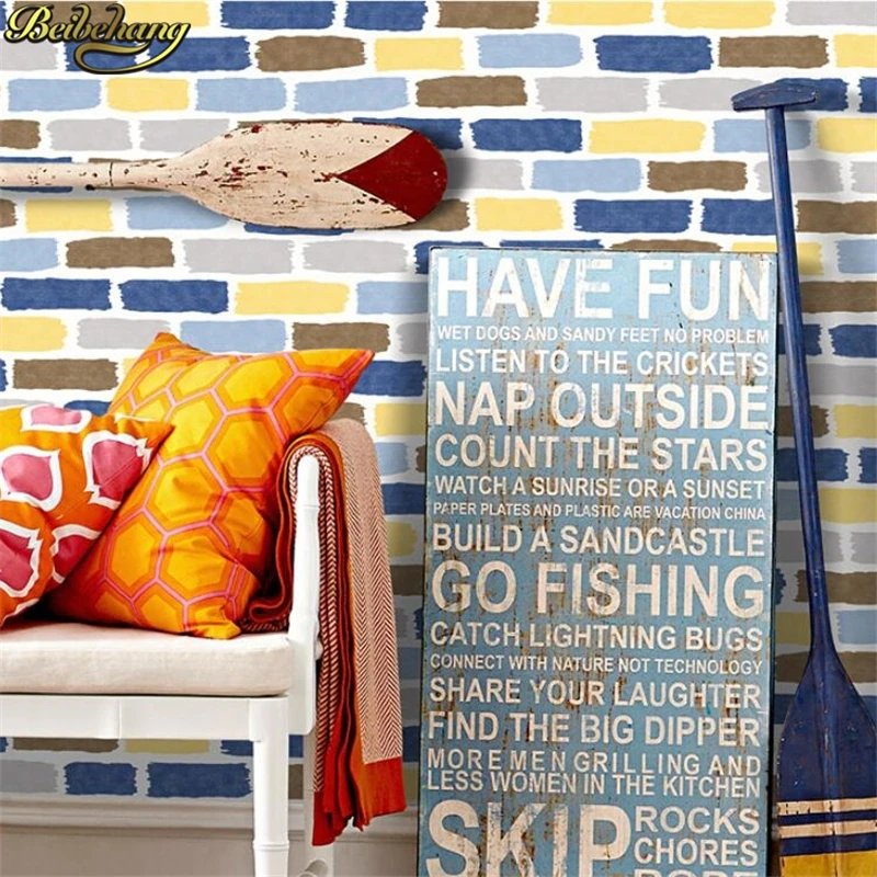 beibehang papel de parede 3d flooring Wall Paper For living room hotel clothing store covering Decor Faux Brick Wallpaper Roll