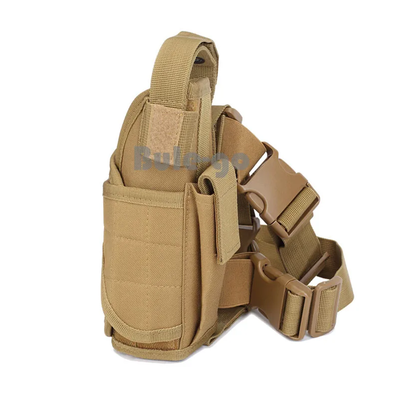 Adjustabl Tactical Pistol Drop Leg Thigh Holster w/ Mag Pouch Hunting