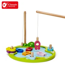 CLASSIC WORLD Pescando Pececitos magnéticos de madera