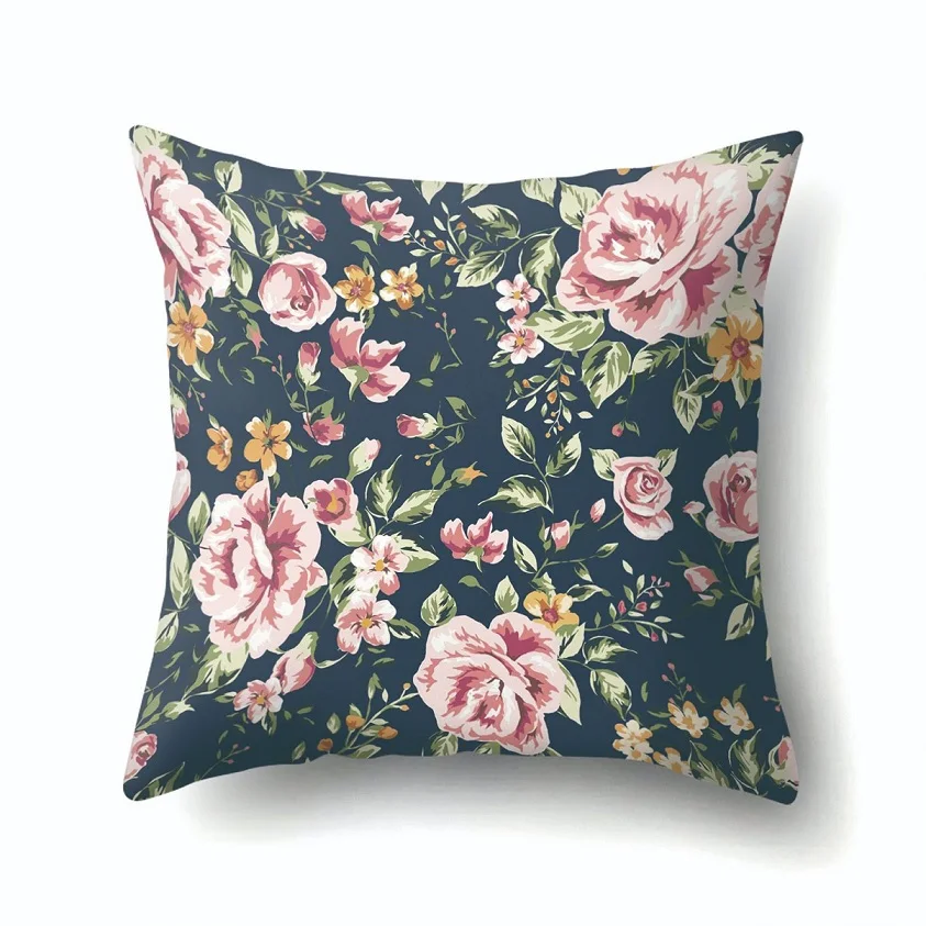 

mylb Tropical Plants Decorative Pillowcases Flamingo Cotton Linen Pillow Case Flowers Pillow Cover